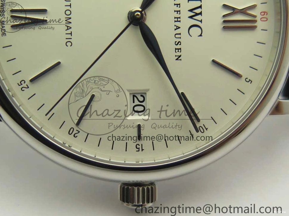 MIROTIME 0223 Supportive Portofino Automatic SS AF 1:1 Best Edition White Dial on Black Croco Leather Strap A 7184